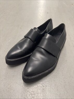 VINCE Ames Leather Slip-On Black Creeper Loafers 8.5M